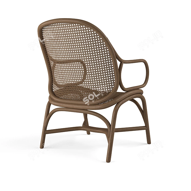 Wicker Low Back Armchair 3D model image 3