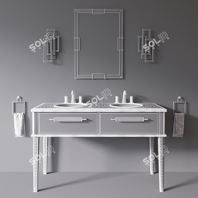 Elegant Riviere Black Nero Marquinia Sink 3D model image 3