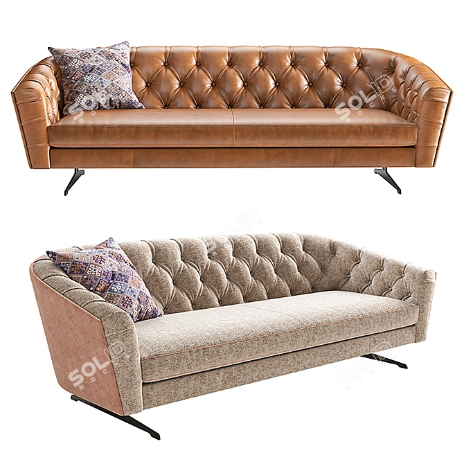 Stylish Borzalino New Kap Sofa 3D model image 1