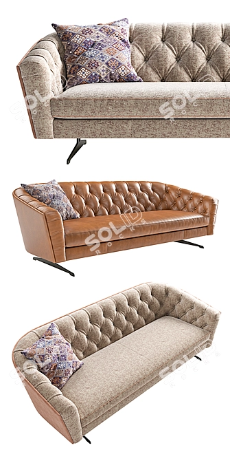 Stylish Borzalino New Kap Sofa 3D model image 2