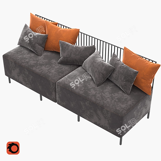 Modular Corner Sofa - Comfortable and Stylish 3D model image 3