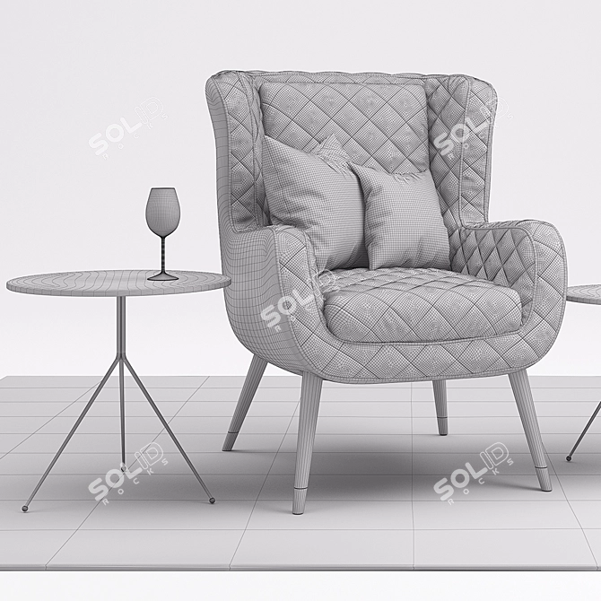 Baxter Dolly Armchair: Modern Comfort 3D model image 3