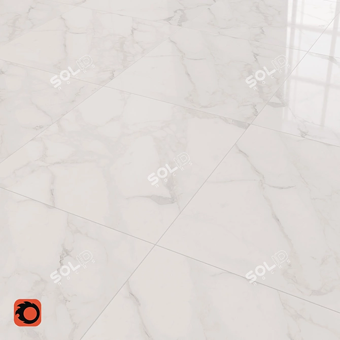 Golden Tile Calacatta Extra: Luxurious Marble Floor Tiles 3D model image 1