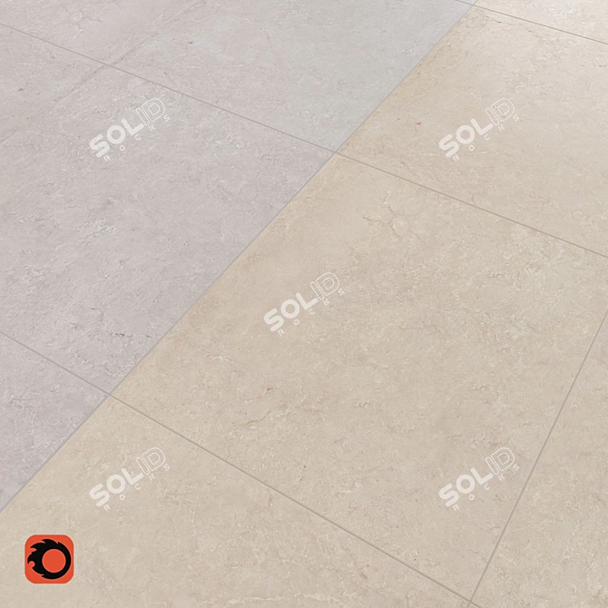 Tivoli Marble Floor Tiles - Beige and Grey 3D model image 2
