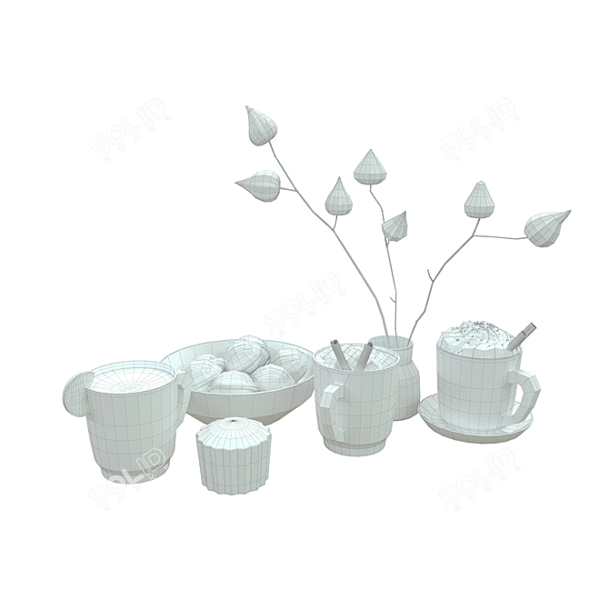 Elegant Autumn Decor Set 3D model image 3