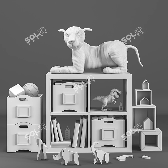 Kids Room Toy & Furniture Set 3D model image 3