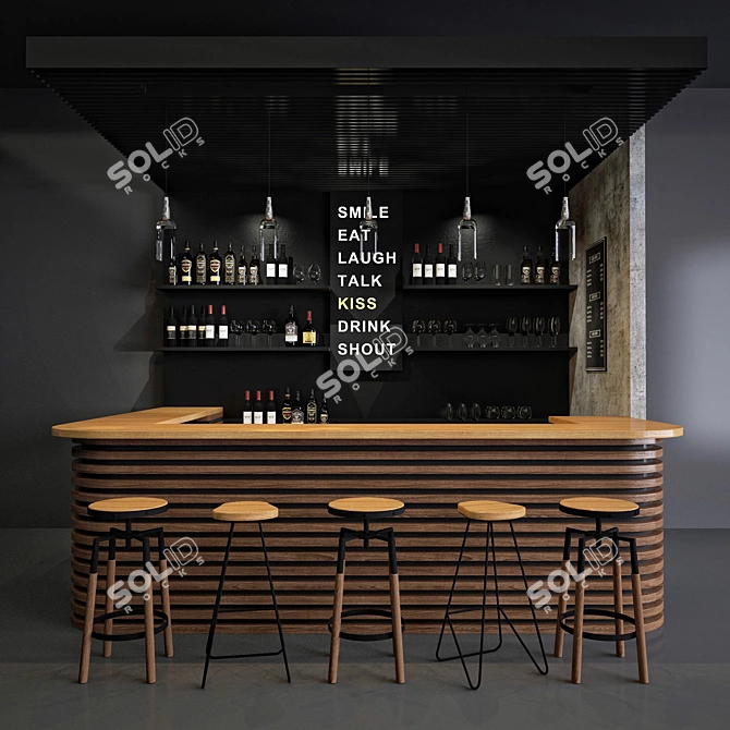 Loft Bar Furniture Set 3D model image 2