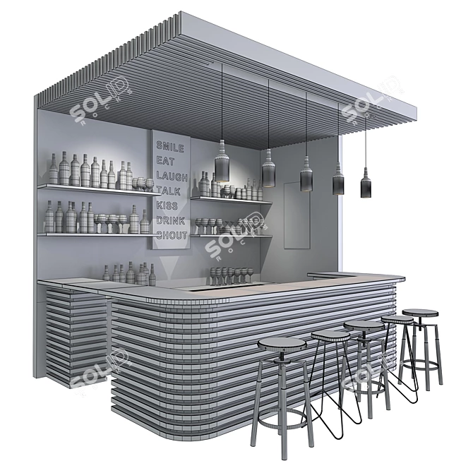 Loft Bar Furniture Set 3D model image 3