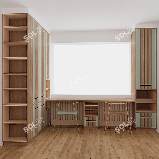 Kids Room Furniture Set 3D model image 1