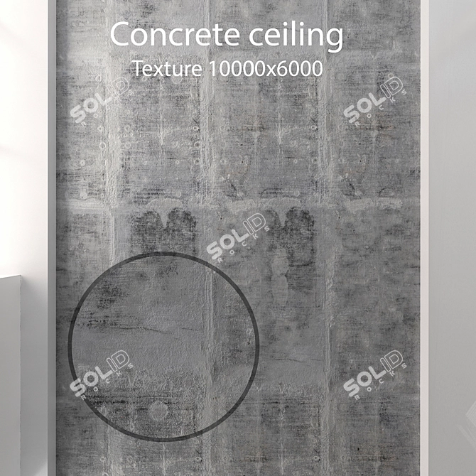 Seamless Concrete Ceiling Texture 3D model image 1