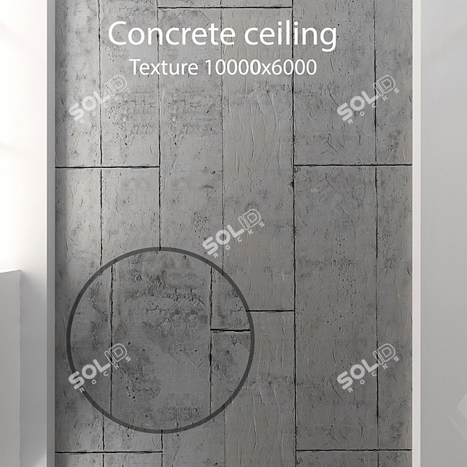 Seamless Concrete Ceiling Texture 3D model image 1