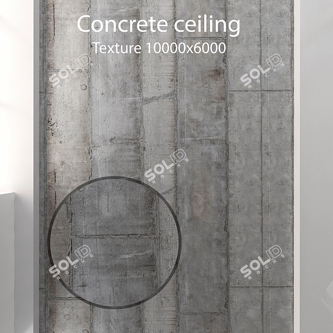 Seamless Concrete Ceiling Texture 3D model image 1