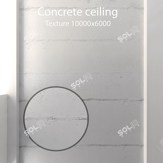 Seamless Concrete Ceiling Texture 3D model image 1