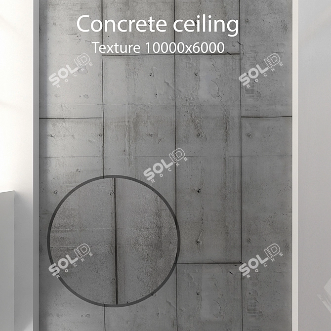 Seamless Concrete Ceiling Texture 3D model image 1