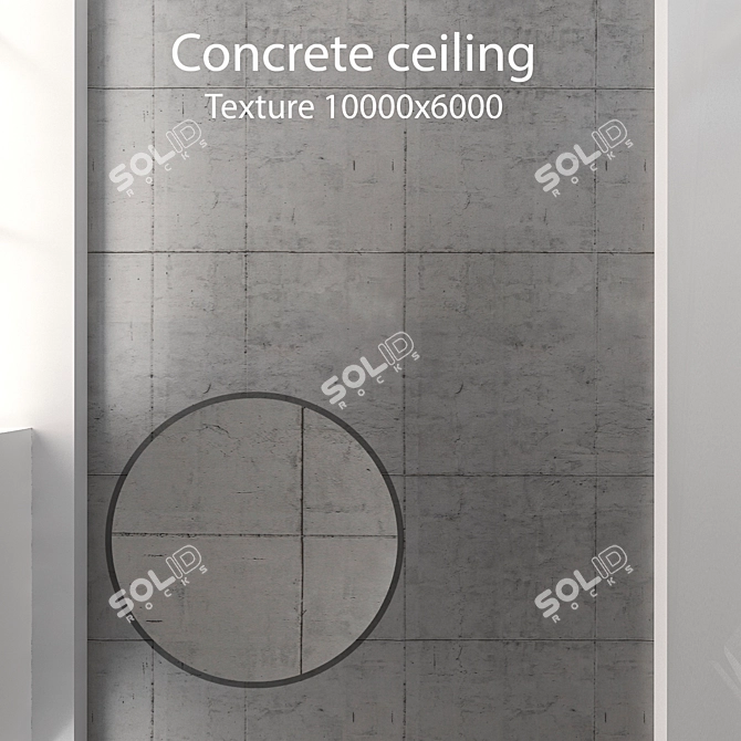 Seamless Concrete Ceiling Texture 3D model image 1