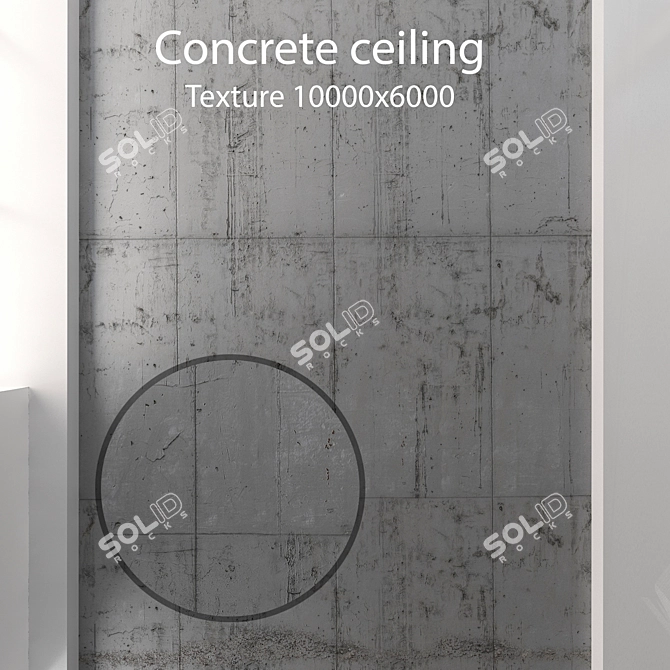 Seamless Concrete Ceiling Texture 3D model image 1