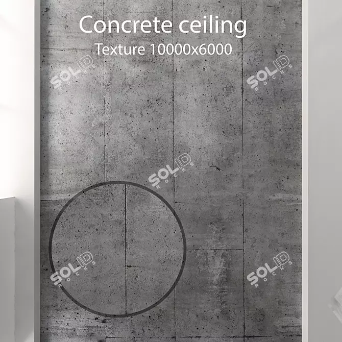 Seamless Concrete Ceiling Texture 3D model image 1