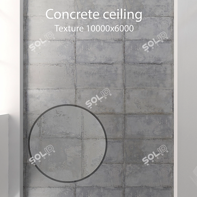 Seamless Concrete Ceiling Texture 3D model image 1