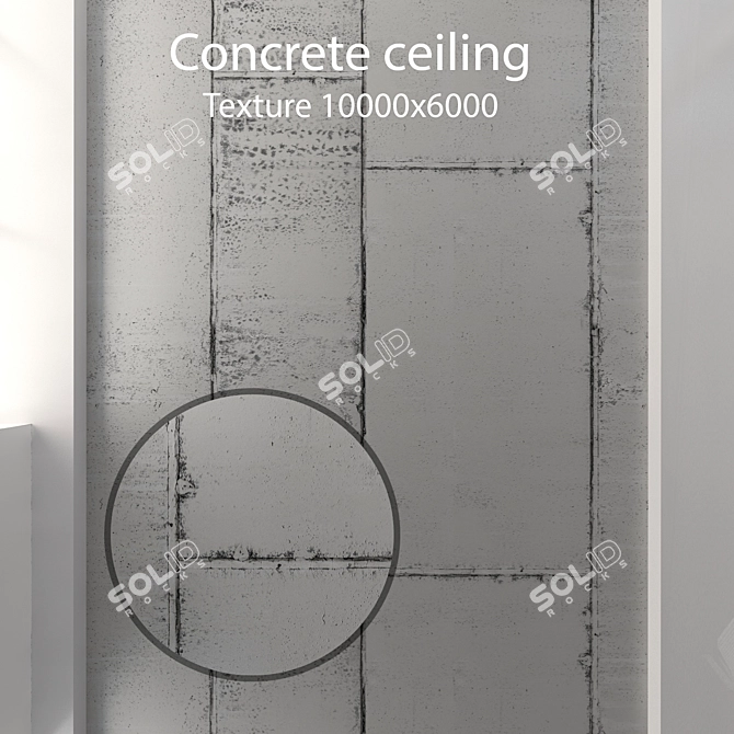 Seamless Concrete Ceiling Texture 3D model image 1