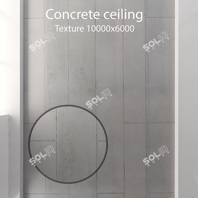 Seamless Concrete Ceiling Texture 3D model image 1