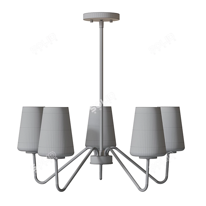 Elegant 5-Light Brass Chandelier 3D model image 2