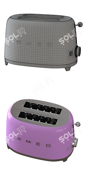 Sleek SMEG Toaster 3D model image 3