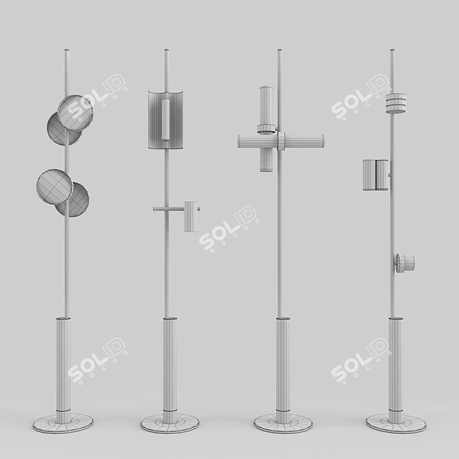 Sleek Typographic Cilon Floor Lamp 3D model image 2