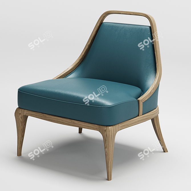 Elegant Alexander Bergere Art Chair 3D model image 1