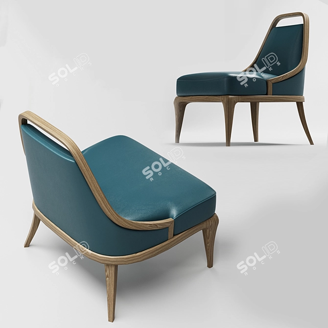 Elegant Alexander Bergere Art Chair 3D model image 2