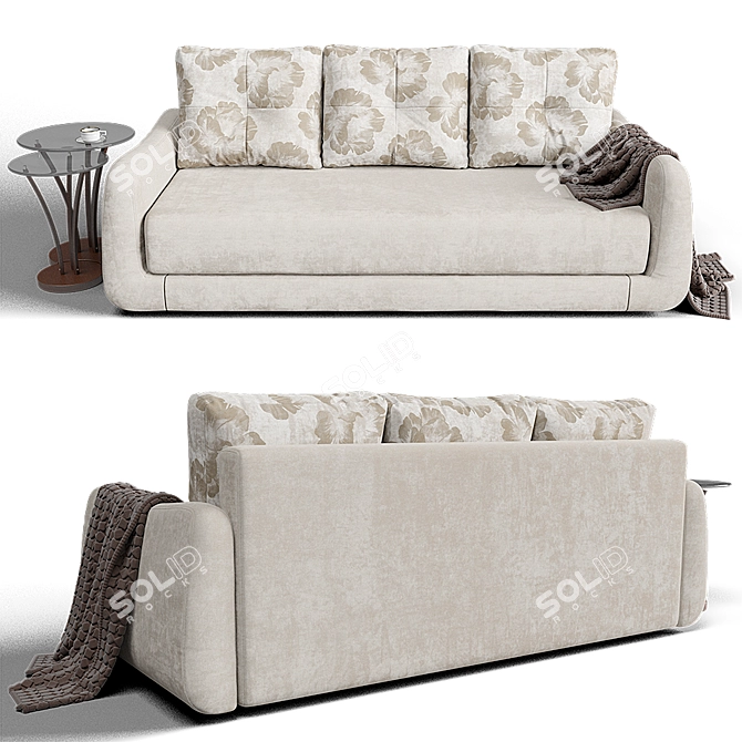 Transforming Camellia Sofa Bed 3D model image 2