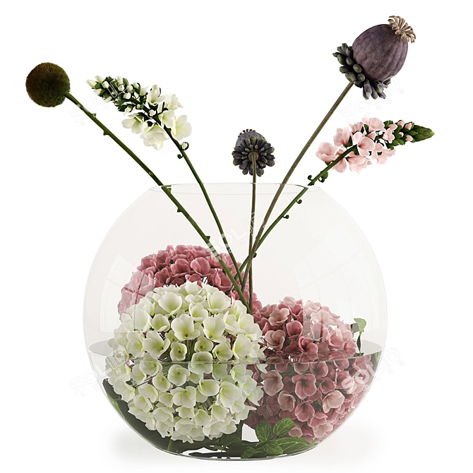 Floral Aquarium: A Blooming Oasis 3D model image 1