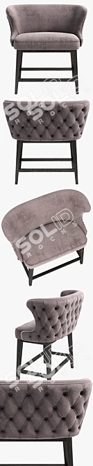 Elegance Tufted Barstool Bench 3D model image 2