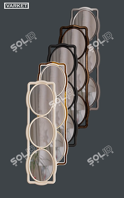 Elegant City Three Elips Mirror 3D model image 2