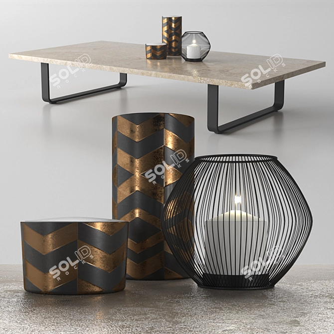 Bitta Collection Center Table - Sophisticated Elegance 3D model image 1