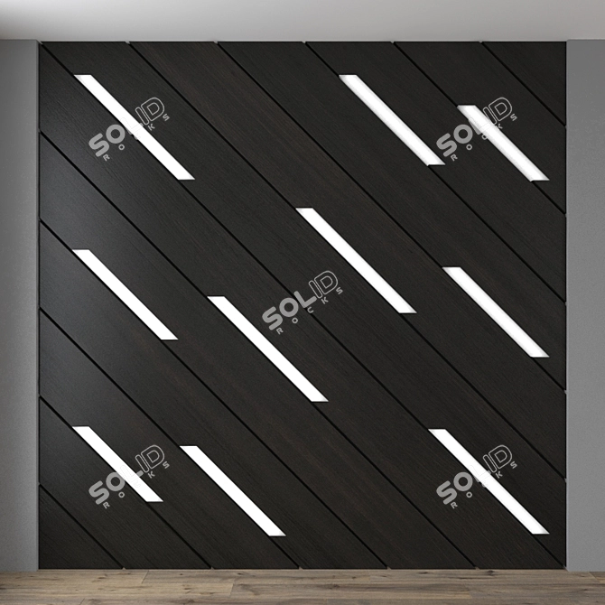 Wooden Wall Panel 2500x2500mm 3D model image 1