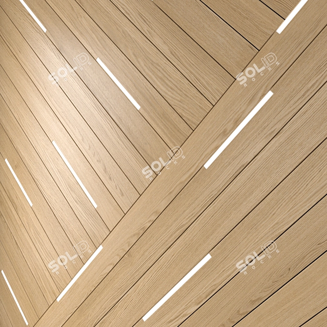 Wooden Wall Panel 2500x2500mm 3D model image 2