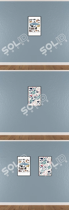 Elegant Wall Art Set No. 641 3D model image 3