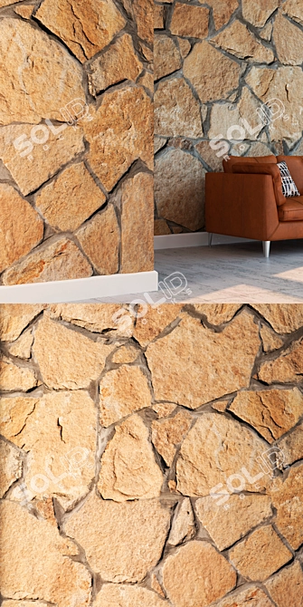 Seamless Stone Wall Texture 3D model image 3