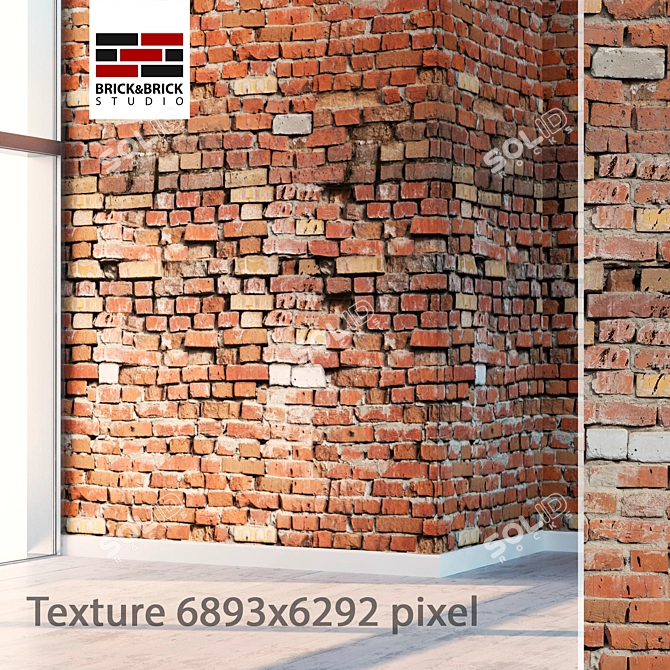 Highly Detailed Seamless Brick Texture 3D model image 1