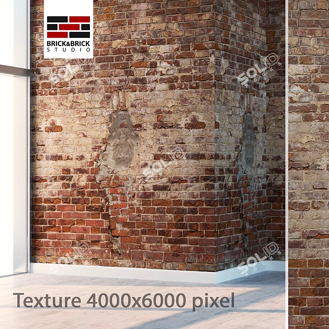 Title: Seamless High Detail Brick 3D model image 1