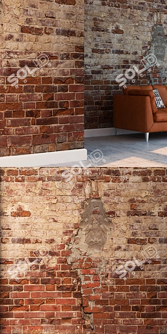 Title: Seamless High Detail Brick 3D model image 3