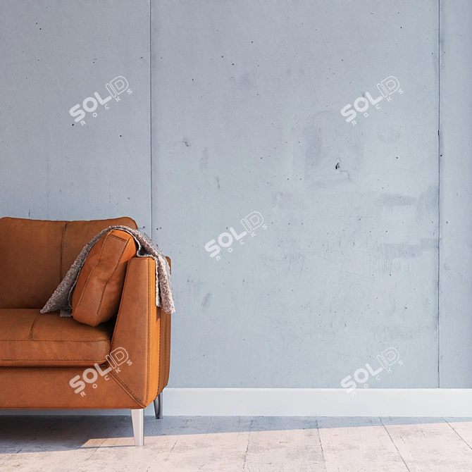 Sleek Metal Wall Texture 3D model image 2