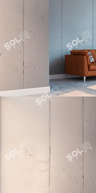 Sleek Metal Wall Texture 3D model image 3