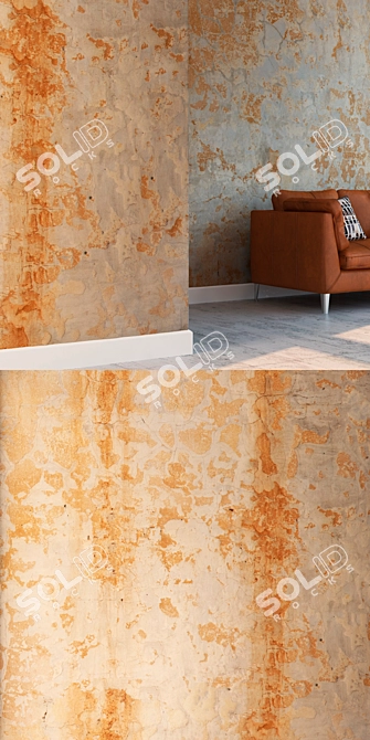 Seamless Stucco Texture Kit 3D model image 3