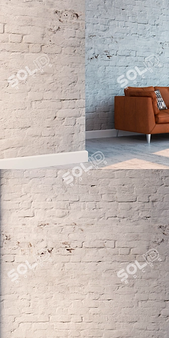 Seamless Brick Texture Set 3D model image 3