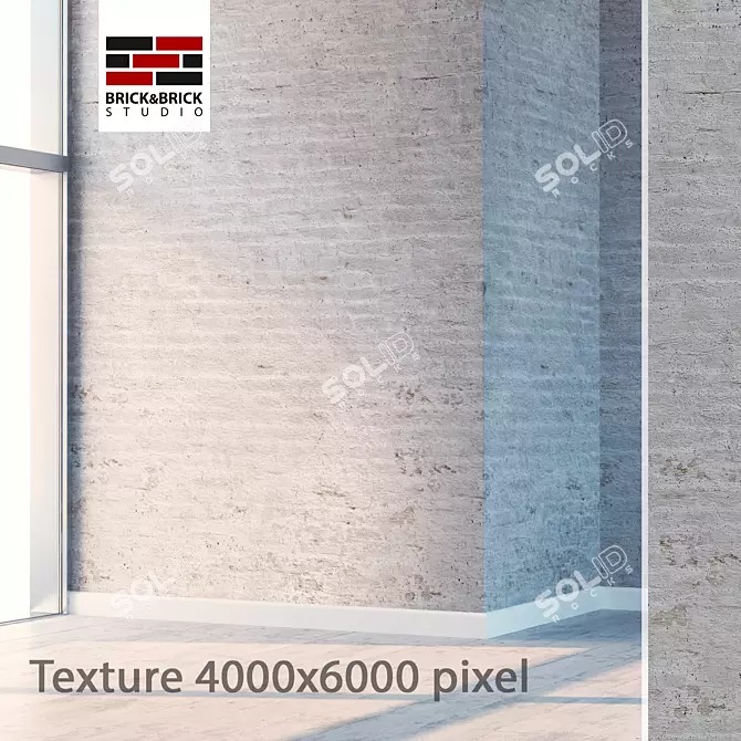 Seamless High-Detail Brick with Vray Material 3D model image 1