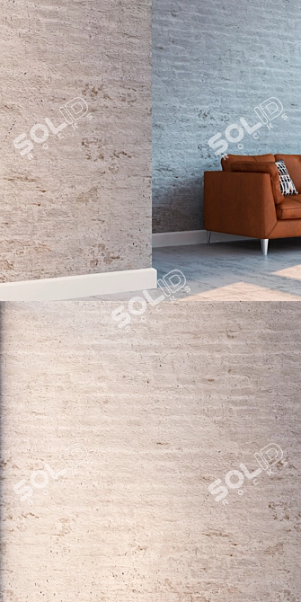 Seamless High-Detail Brick with Vray Material 3D model image 3