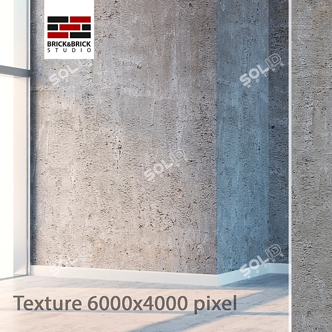 Detailed Seamless Concrete Texture 3D model image 1