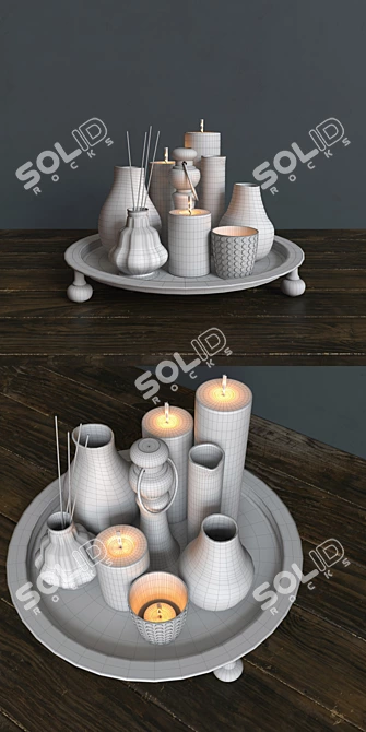 Elegant Glow Candle Gift Set 3D model image 3