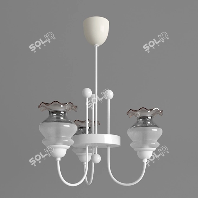 Polish Glass Chandelier 3D model image 1